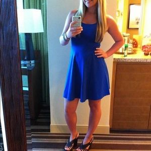 Blue mini skater dress